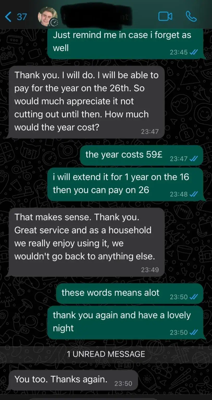 Trusted IPTV review from UK customer — Global IPTV Net positive feedback